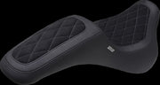 Mustang Kodlin Signature Series Fastback™ Seat for 2018-2024 Harley-Davidson Black Grey 2-Up Seat One-Piece Polyester Polyurethane #76321GM