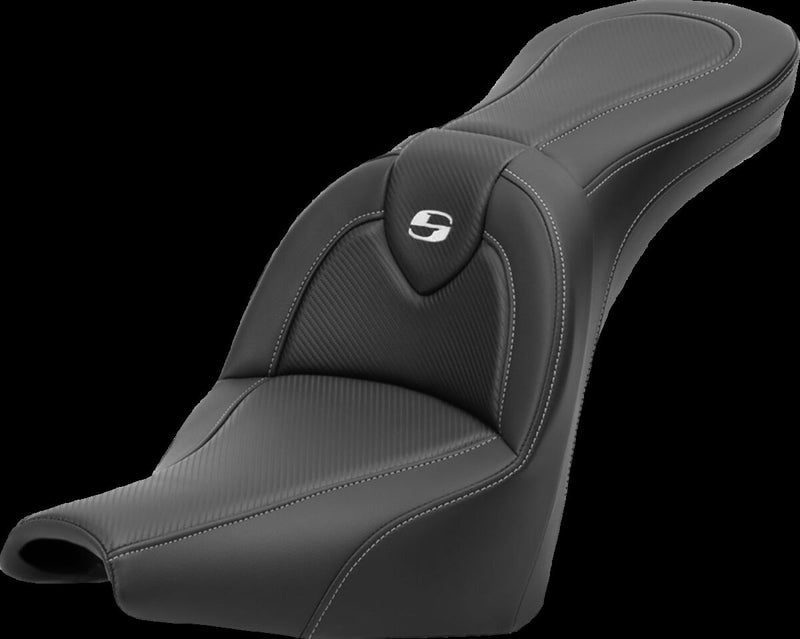 Saddlemen Roadsofa™ Carbon Fiber Seat - 2-Up Seat, Each, Saddlehyde™ - Black for Harley-Davidson Softail 2018-2026