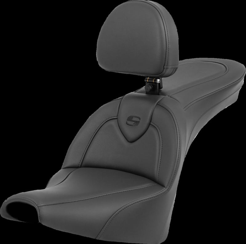 Saddlemen Roadsofa™ Standard Reach Seat - 2-Up Seat, Saddlehyde™ - Black for Harley-Davidson Softail 2018-2026