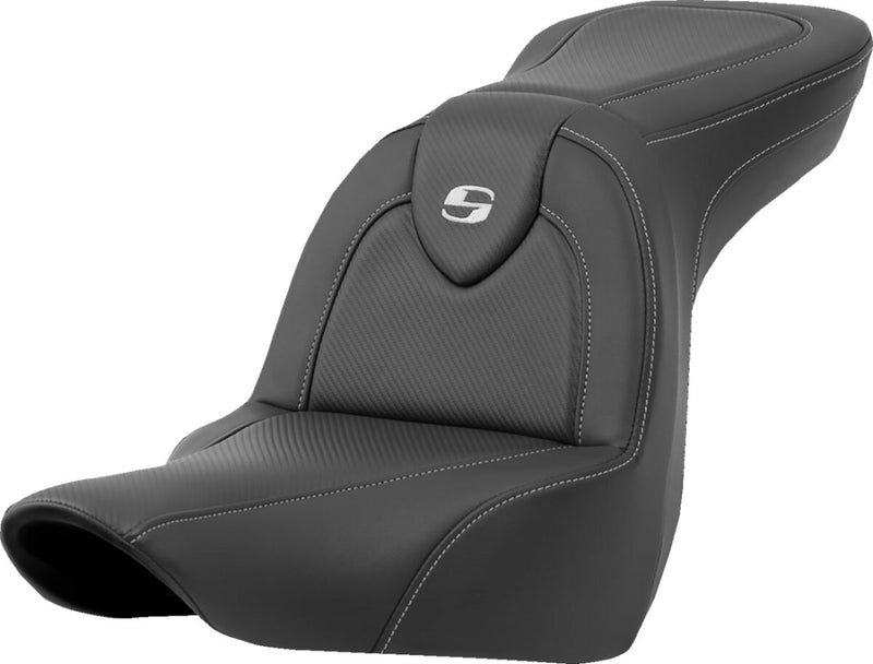 Saddlemen Roadsofa™ Carbon Fibre Seat for 2018-2026 Harley-Davidson Black 2-Up Seat Saddlehyde™ #818-29-185