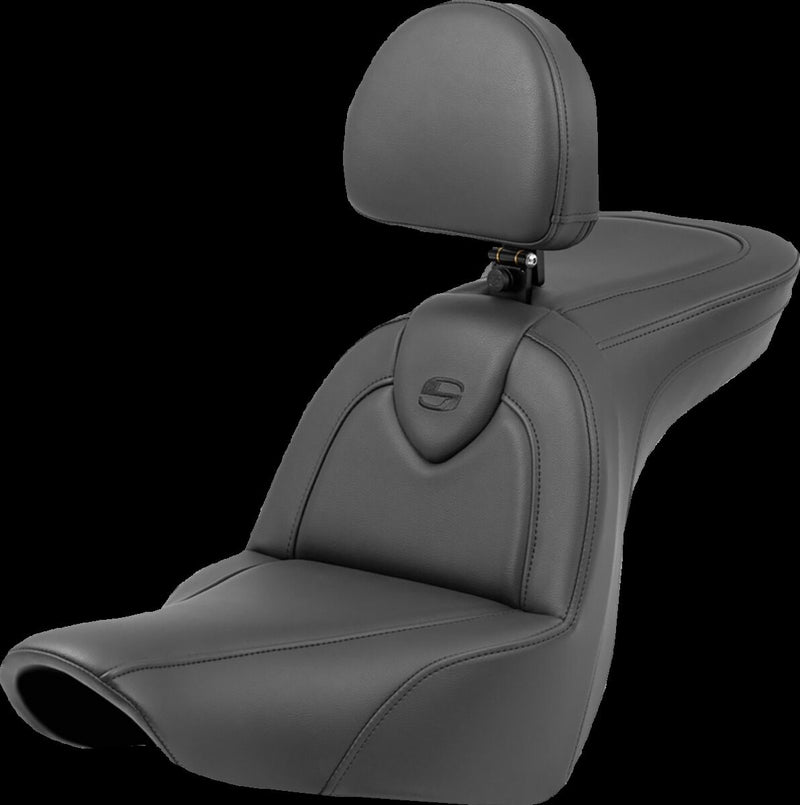 Saddlemen Roadsofa™ Standard Reach Seat - 2-Up Seat, Saddlehyde™ - Black for Harley-Davidson Softail & FXR 2018-2026
