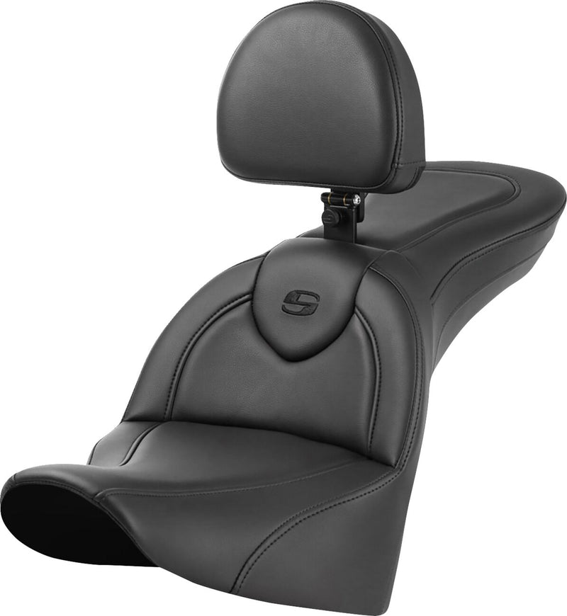 Saddlemen Roadsofa™ Seat - Saddlehyde™, 2-Up Seat, Each - Black for Harley-Davidson Softail & Dyna 2018-2026