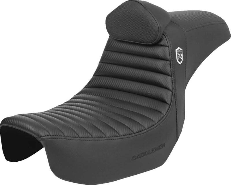 Saddlemen Pro Series SDC Performance Grip Seat - Saddlehyde™, 2-Up Seat, Each - Black for Harley-Davidson Dyna 2006-2017