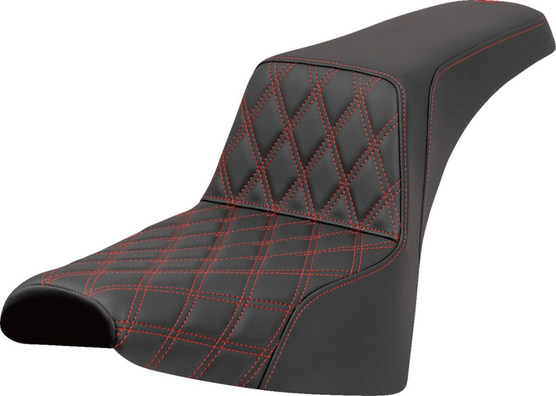 Saddlemen Lattice Stitch Step-Up Seat for 2018-2023 Harley-Davidson Black Red 2-Up Seat Saddlehyde™ #818-30-17204
