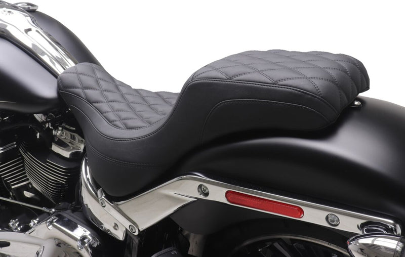 Mustang Squareback Seat for 2023-2026 Harley-Davidson FXBR 1923 ABS Black 2-Up Seat One-Piece Vinyl #86006