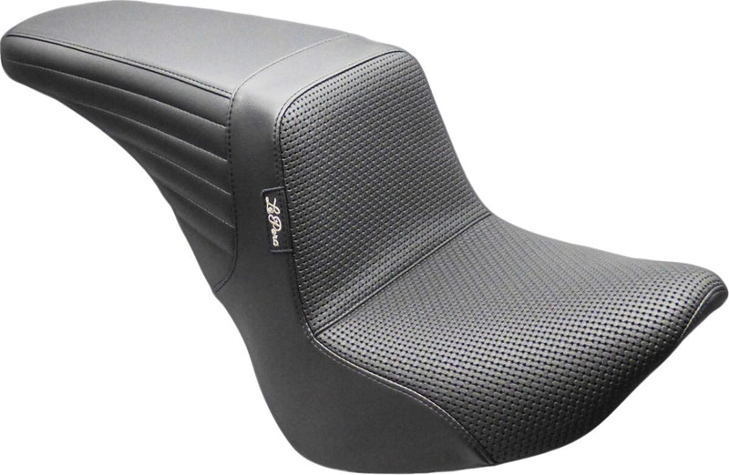 Le Pera Kickflip Upfront Seat for 2018-2025 Harley-Davidson Black 2-Up Seat Up-Front BikerTec Vinyl