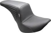 Le Pera Kickflip Upfront Seat for 2018-2025 Harley-Davidson Black 2-Up Seat Up-Front BikerTec Vinyl #LYU-590BW