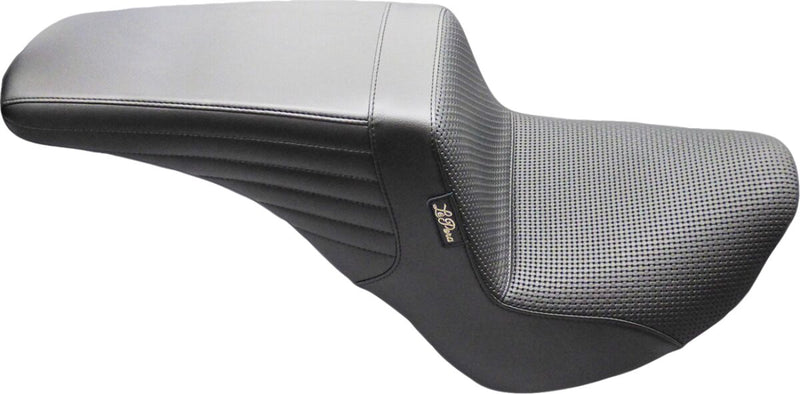 Le Pera Kickflip Upfront Seat for 2018-2025 Harley-Davidson Black 2-Up Seat Up-Front BikerTec Vinyl #LYU-590BW