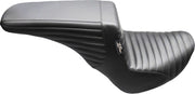 Le Pera Kickflip Upfront Seat for 2018-2025 Harley-Davidson Black 2-Up Seat Up-Front BikerTec Vinyl #LYU-590PT