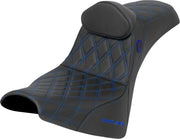 Saddlemen Pro Series SDC Performance Grip Seat for 2018-2026 Harley-Davidson Black Blue 2-Up Seat Saddlehyde™ #SC81830DB1