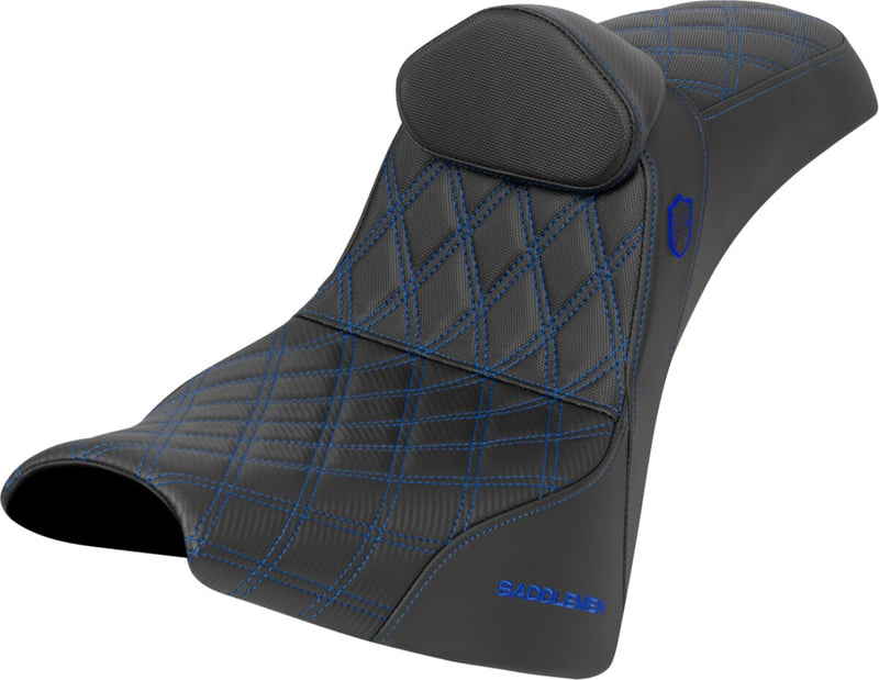 Saddlemen Pro Series SDC Performance Grip Seat for 2018-2026 Harley-Davidson Black Blue 2-Up Seat Saddlehyde™ #SC81830DB1