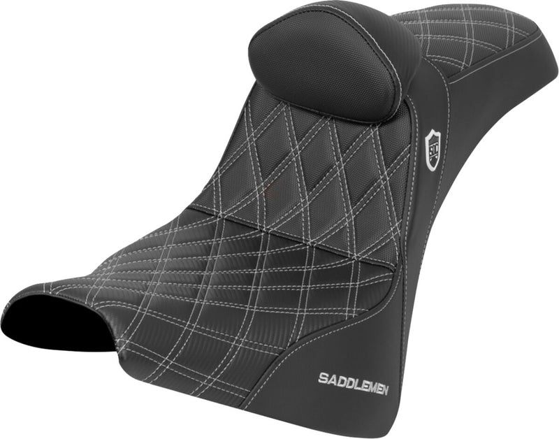 Saddlemen Pro Series SDC Performance Grip Seat for 2018-2026 Harley-Davidson Black Silver 2-Up Seat Saddlehyde™ #SC81830DB5