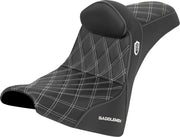 Saddlemen Pro Series SDC Performance Grip Seat for 2018-2026 Harley-Davidson Black White 2-Up Seat Saddlehyde™ #SC81830DB6