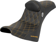 Saddlemen Pro Series SDC Performance Grip Seat for 2018-2026 Harley-Davidson Black Gold 2-Up Seat Saddlehyde™ #SC81830DB7