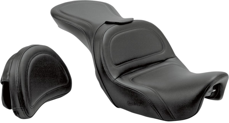 Saddlemen Explorer Seat w/Driver Backrest for 2006-2017 Harley-Davidson Dyna Motorcycles Black