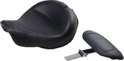 Mustang Wide Solo Seat with Removable Backrest Vintage Black Leather Vinyl #79358
