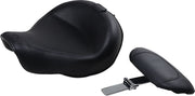 Mustang Wide Solo Seat with Removable Backrest Vintage Black Leather Vinyl Each