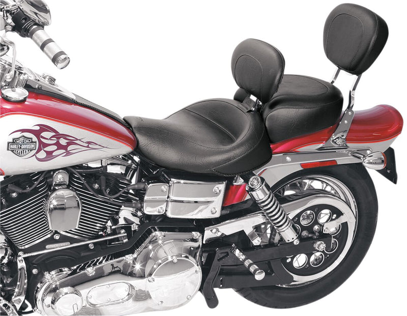 Mustang Wide Solo Seat with Removable Backrest Vintage Black Leather Vinyl Each