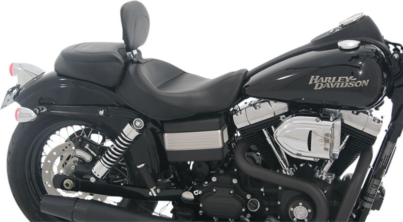 Mustang Wide Solo Seat with Removable Backrest Vintage Black Leather Vinyl Each