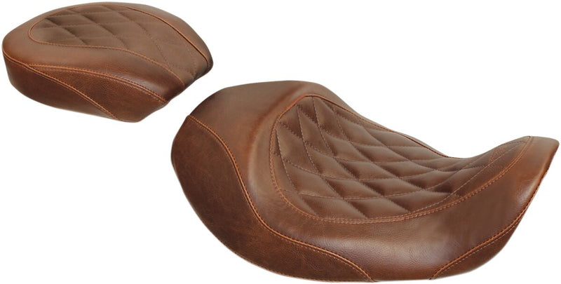Mustang Wide Tripper™ Seat Brown Solo Synthetic Leather Each