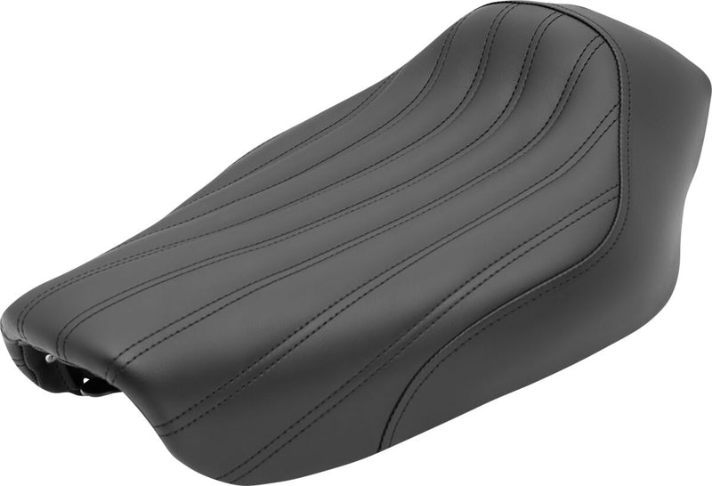 Saddlemen Knuckle Solo Seat - Each, Saddlehyde™ - Black / Gray for Harley-Davidson Dyna 2004-2005