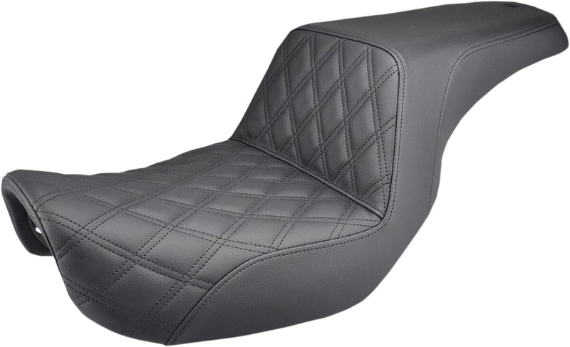Saddlemen Lattice-Stitch Step-Up Seat for 2006-2017 Harley-Davidson Dyna Motorcycles Black