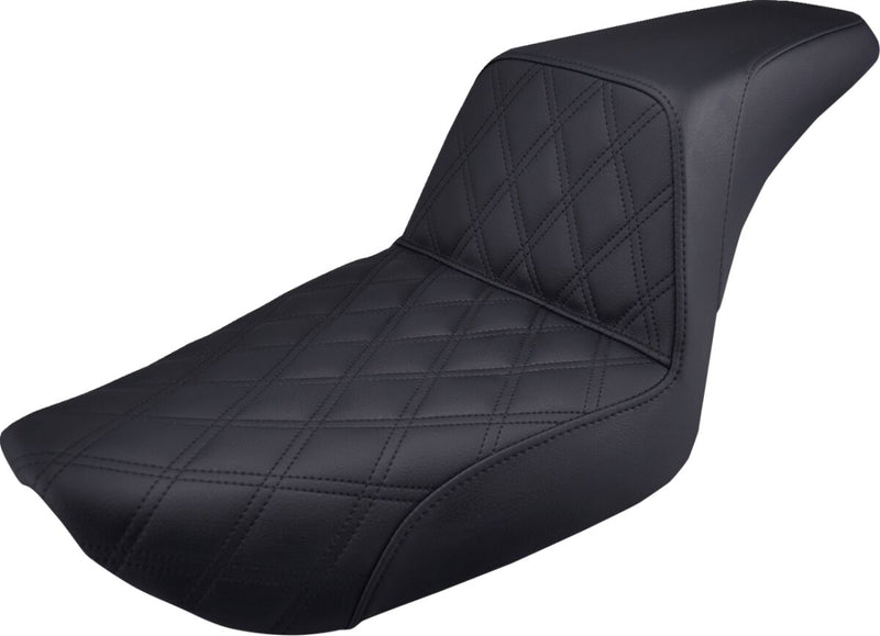 Saddlemen Lattice-Stitch Step-Up Seat for 1996-2003 Harley-Davidson Dyna Super Glide - FXD Motorcycles Black