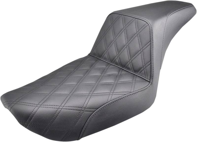 Saddlemen Lattice-Stitch Step-Up Seat for 1996-2003 Harley-Davidson Dyna Super Glide - FXD Motorcycles Black #896-04-172
