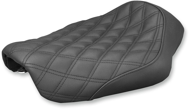 Saddlemen Renegade™ Lattice Stitch Solo Seat - Saddlehyde™, Each - Black for Harley-Davidson Dyna 2004-2005