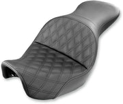 Saddlemen Black Explorer Lattice-Stitch Touring Seat for 2006-2017 Harley-Davidson Dyna Motorcycles
