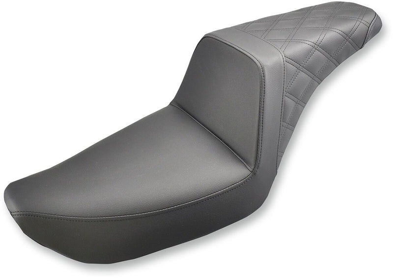 Saddlemen Black Lattice-Stitch Step-Up Seat for 2004-2005 Harley-Davidson Dyna Low Rider and 2004-2005 Harley-Davidson Dyna Super Glide Motorcycles