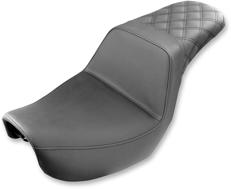 Saddlemen Black Lattice-Stitch Step-Up Seat for 2006-2017 Harley-Davidson Dyna Motorcycles #806-04-173