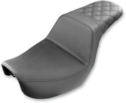 Saddlemen Black Lattice-Stitch Step-Up Seat for 2006-2017 Harley-Davidson Dyna Motorcycles