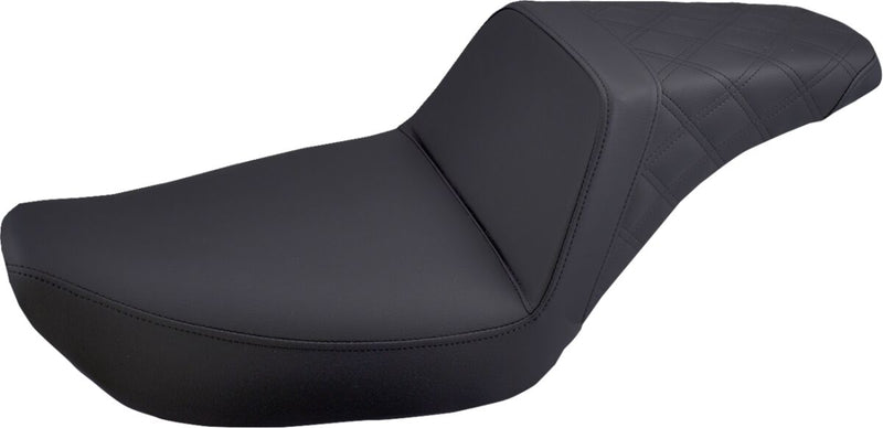 Saddlemen Black Lattice-Stitch Step-Up Seat for 1996-2003 Harley-Davidson Dyna Super Glide - FXD Motorcycles