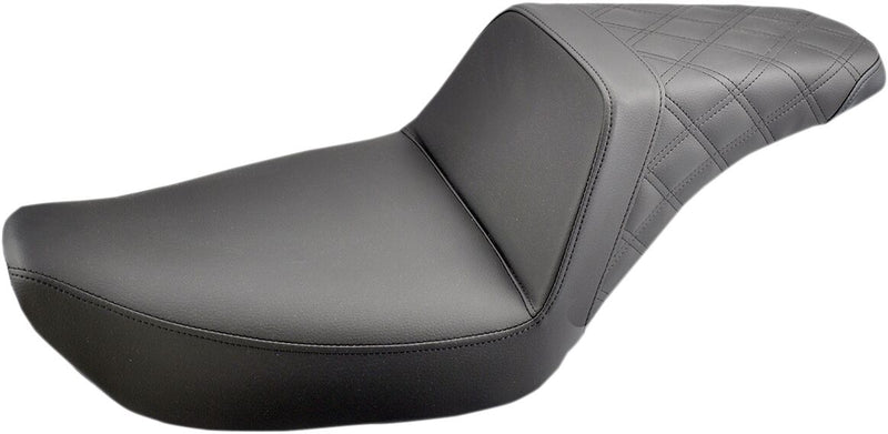 Saddlemen Black Lattice-Stitch Step-Up Seat for 1996-2003 Harley-Davidson Dyna Super Glide - FXD Motorcycles