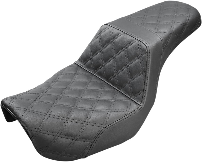 Saddlemen Black Lattice Stitch Step-Up Seat for 2006-2017 Harley-Davidson Dyna Motorcycles