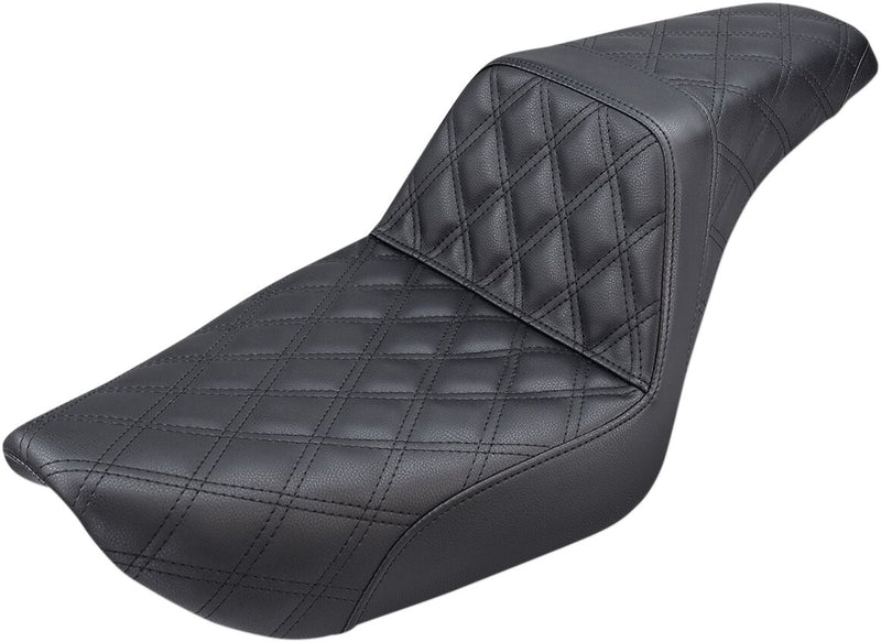 Saddlemen Black Lattice Stitch Step-Up Seat for 1996-2003 Harley-Davidson Dyna Motorcycles
