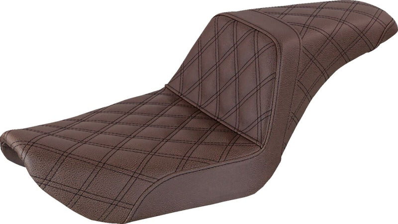 Saddlemen Brown Lattice Stitch Step-Up Seat for 1996-2003 Harley-Davidson Dyna Motorcycles