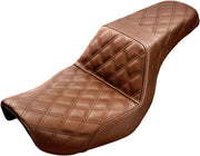 Saddlemen Brown Lattice Stitch Step-Up Seat for 2004-2005 Harley-Davidson Dyna Motorcycles #804-04-175BR