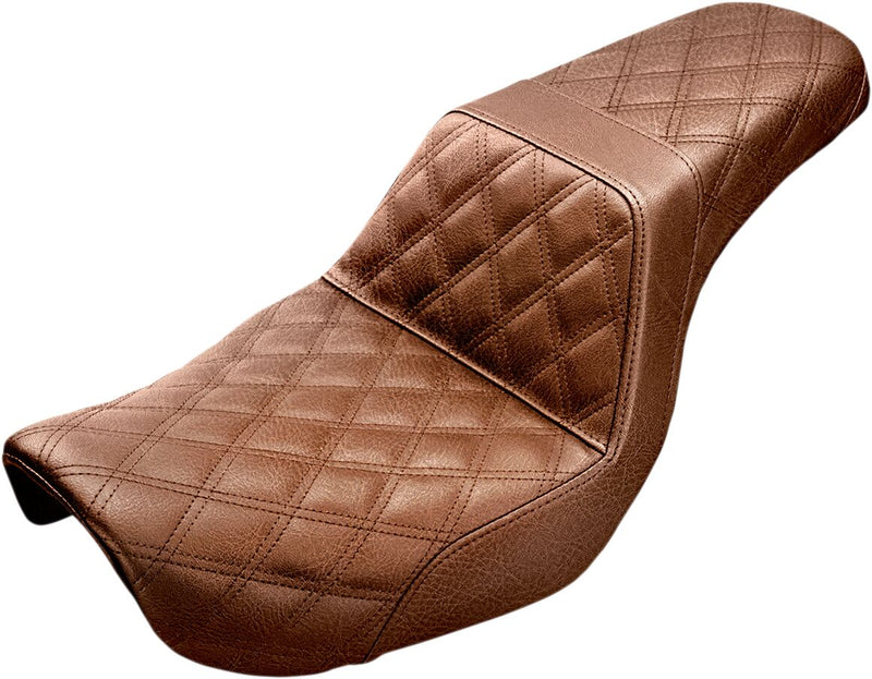 Saddlemen Brown Lattice Stitch Step-Up Seat for 2004-2005 Harley-Davidson Dyna Motorcycles #804-04-175BR