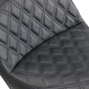 Saddlemen Black Explorer Lattice-Stitch Touring Seat w/Driver Backrest for 2006-2017 Harley-Davidson Dyna Motorcycles #806-04-030LS