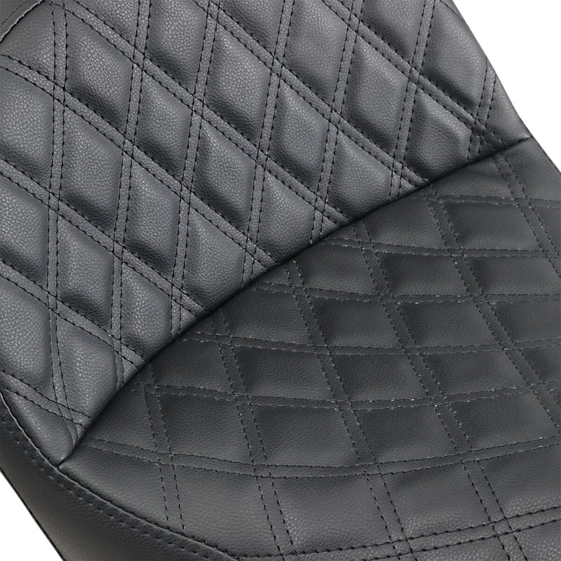 Saddlemen Black Explorer Lattice-Stitch Touring Seat w/Driver Backrest for 2006-2017 Harley-Davidson Dyna Motorcycles #806-04-030LS