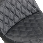 Saddlemen Black Explorer Lattice-Stitch Touring Seat w/Driver Backrest for 2006-2017 Harley-Davidson Dyna Motorcycles #806-04-030LS