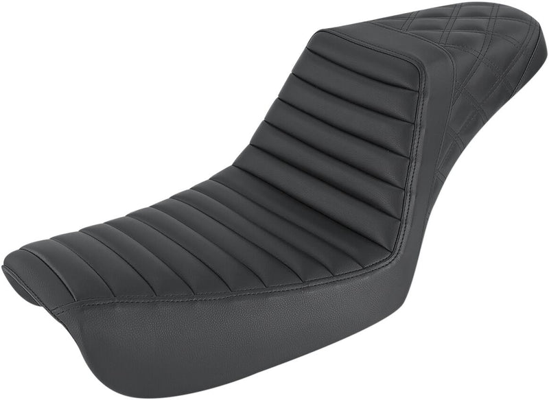 Saddlemen Black Tuck N Roll Step Up Seat w/Rear Lattice Stitch for 2004-2005 Harley-Davidson Dyna Low Rider and 2004-2005 Harley-Davidson Dyna Super Glide Motorcycles #804-04-176