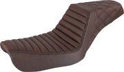 Saddlemen Brown Tuck N Roll Step Up Seat w/Rear Lattice Stitch for 2004-2005 Harley-Davidson Dyna Low Rider and 2004-2005 Harley-Davidson Dyna Super Glide Motorcycles