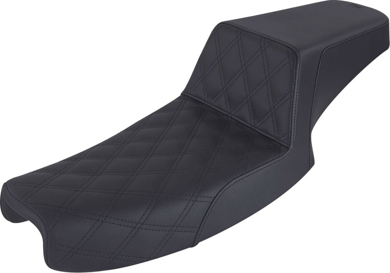 Saddlemen Black Lattice Stitched Step Up Seat for 1991-1995 Harley-Davidson Dyna Motorcycles #891-04-172