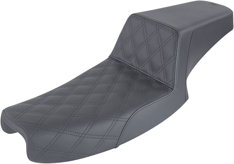 Saddlemen Black Lattice Stitched Step Up Seat for 1991-1995 Harley-Davidson Dyna Motorcycles #891-04-172