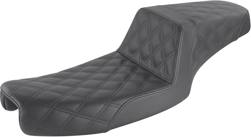 Saddlemen Black Lattice Stitched Step Up Seat for 1991-1995 Harley-Davidson Dyna Motorcycles #891-04-175