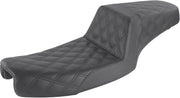 Saddlemen Black Lattice Stitched Step Up Seat for 1991-1995 Harley-Davidson Dyna Motorcycles