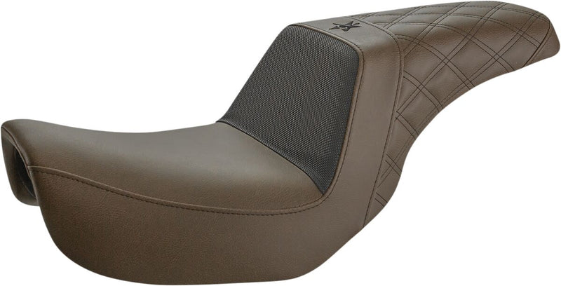 Saddlemen Brown Unknown Gripper Step Up Seat for 2006-2017 Harley-Davidson Dyna Motorcycles